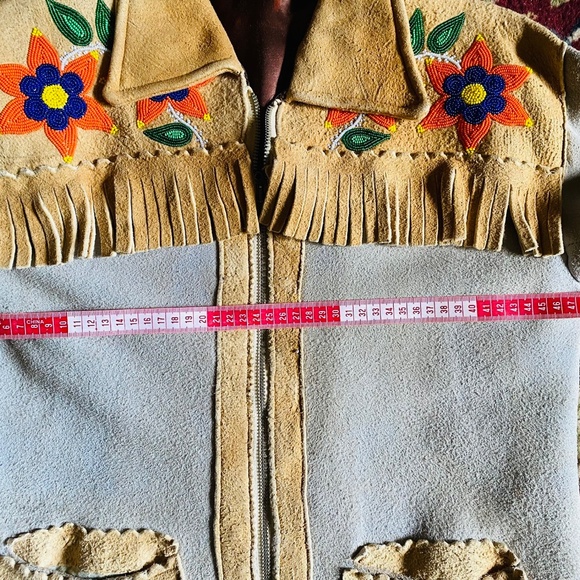 Vintage 1970s Suede Beaded Jacket - Picture 6 of 9